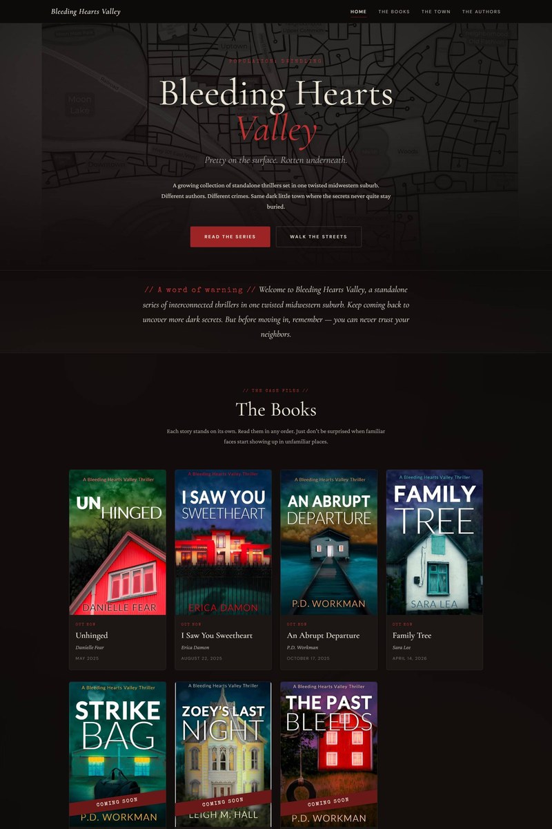 Bleeding Hearts Valley website screenshot