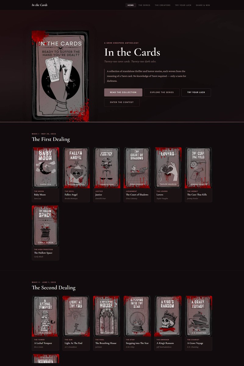 In The Cards website screenshot