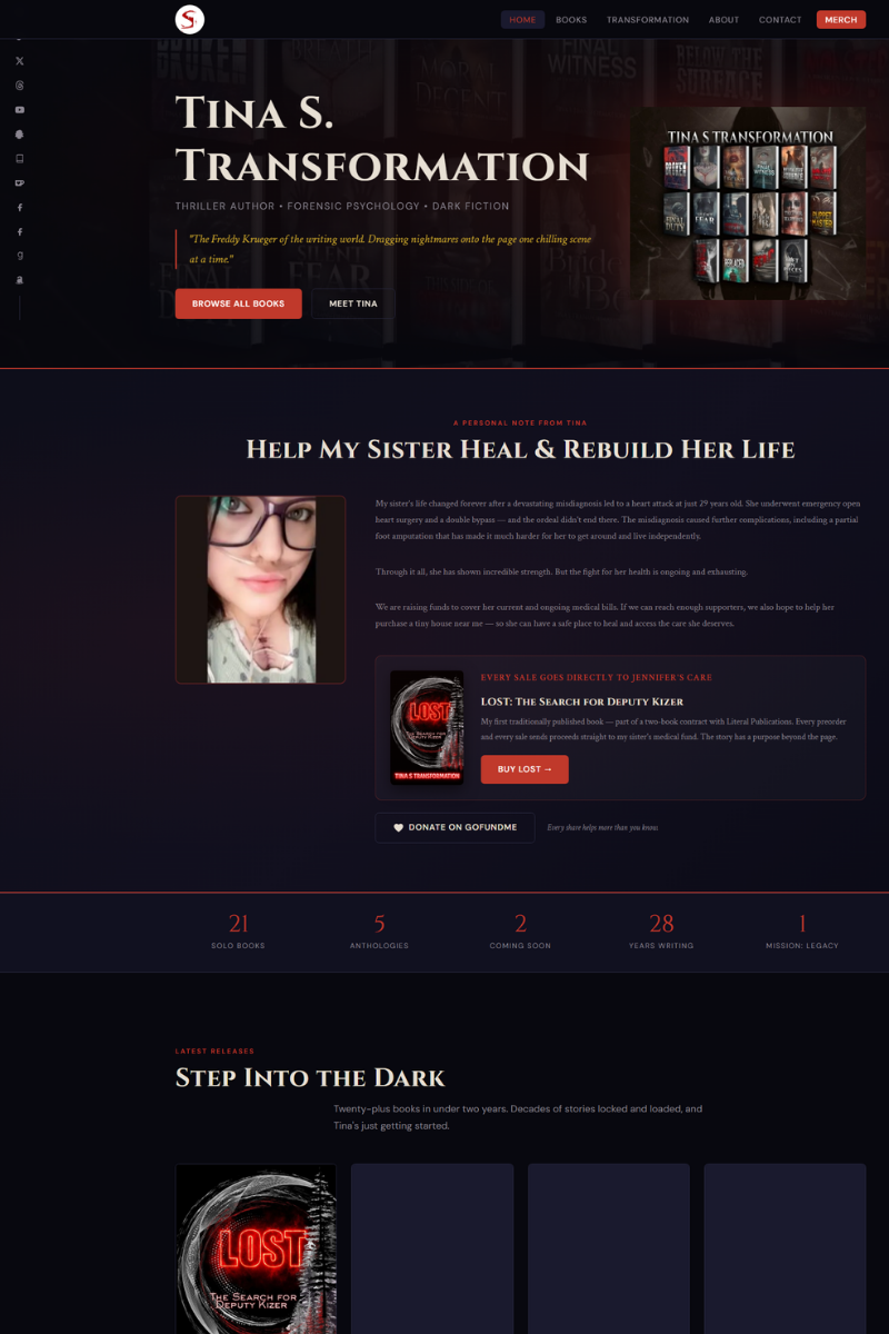 Tina S. Transformation website designed by Under the Cover Ink